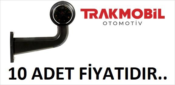 GENİŞ MAKSİ EĞRİ LAMBA LEDLİ UZUN 20CM FÜME CAM (10 ADET) Sarı - Kırmızı