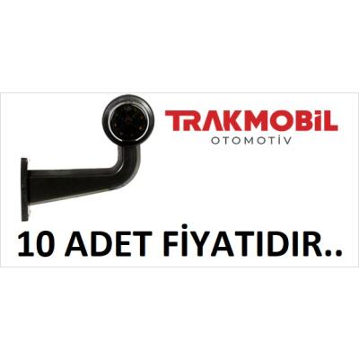 GENİŞ MAKSİ EĞRİ LAMBA LEDLİ UZUN 20CM FÜME CAM (10 ADET) Sarı - Kırmızı