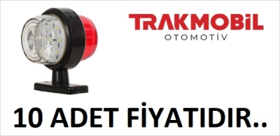 GENİŞ MAKSİ TAKOZ LAMBA LEDLİ (10 ADET) Kırmızı - Beyaz