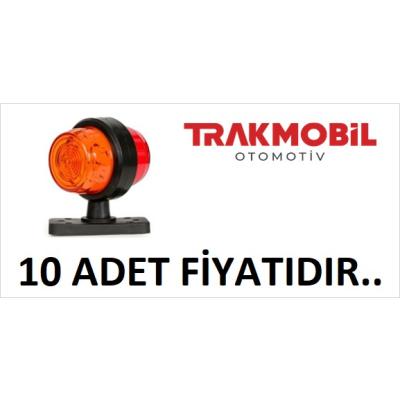 GENİŞ MAKSİ TAKOZ LAMBA LEDLİ DÖNER TABANLI  (10 ADET) Sarı - Kırmızı