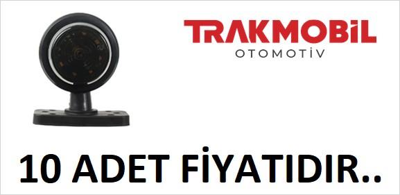 GENİŞ MAKSİ TAKOZ LAMBA LEDLİ DÖNER TABANLI FÜME (10 ADET) Kırmızı - Beyaz