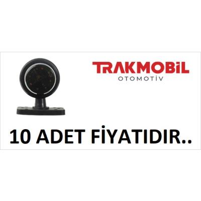 GENİŞ MAKSİ TAKOZ LAMBA LEDLİ DÖNER TABANLI FÜME (10 ADET) Kırmızı - Beyaz