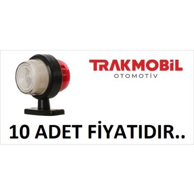 GENİŞ MAKSİ TAKOZ LAMBA NEON (10 ADET) Kırmızı - Beyaz