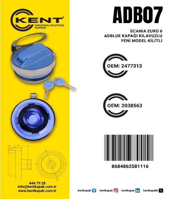 KENT AD BLUE DEPO KAPAĞI YENİ MODEL