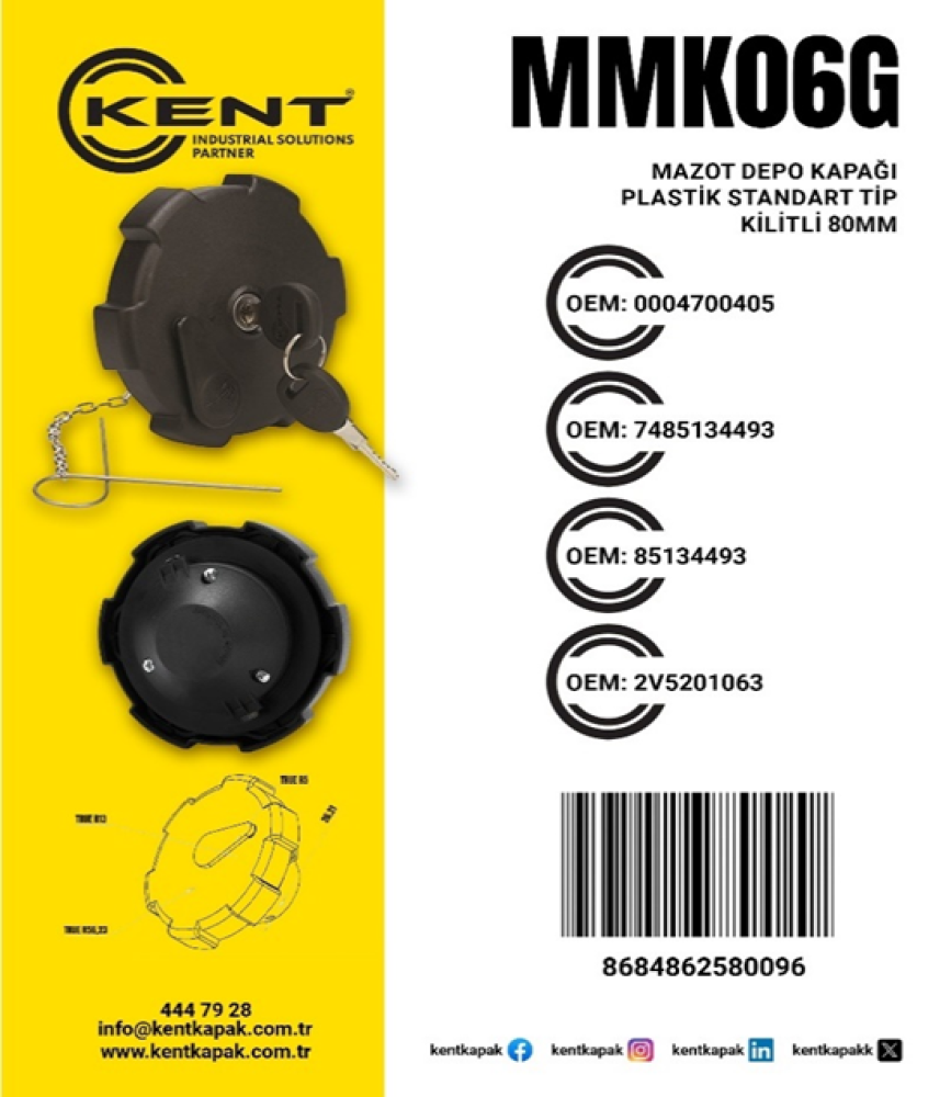 KENT AXOR DEPO KAPAĞI ORJ.TİP ZENCİRLİ