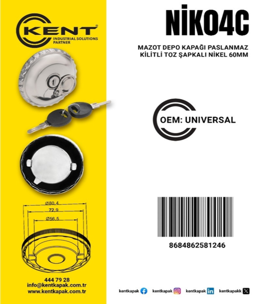 KENT DEPO KAĞAĞI İVECO KİLİTLİ TOZ KAPAKLI