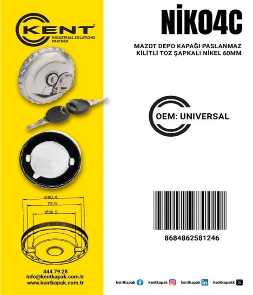 KENT DEPO KAĞAĞI İVECO KİLİTLİ TOZ KAPAKLI