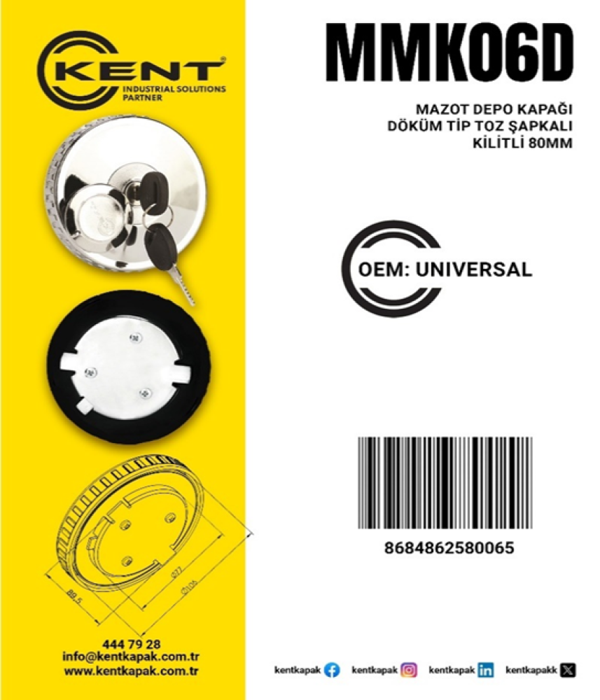 KENT DEPO KAPAĞI KİLİTLİ DÖKÜM TOZ ŞAP(80)