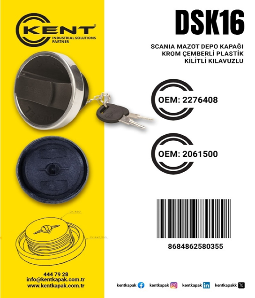 KENT DEPO KAPAĞI KLAVUZLU PLASTİK