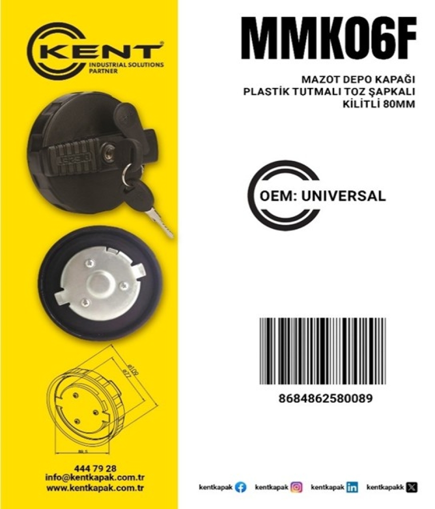 KENT DEPO KAPAĞI PLASTİK TUTMALI