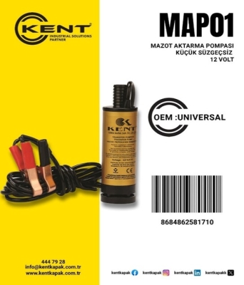 KENT MAZOT AKTARMA POMPASI 12V KÜÇÜK SÜZGEÇSİZ