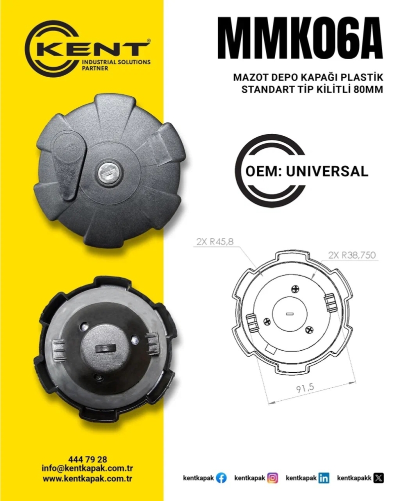 KENT MAZOT DEPO KAPAĞI AXOR ORJ.TİP ZENCİRLİ