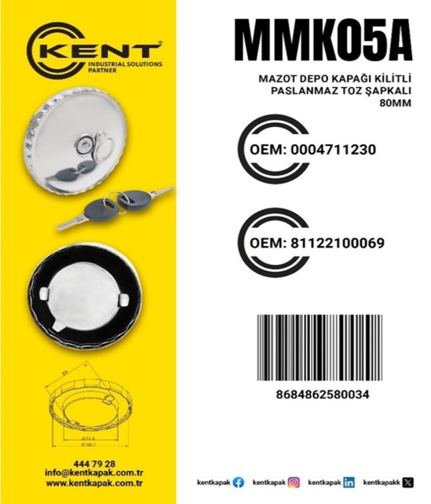 KENT MAZOT DEPO KAPAĞI SAÇ KİLİT