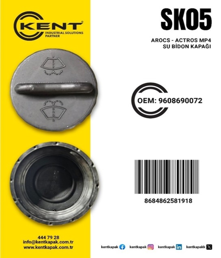 KENT MERCEDES AROCS ACTROS MP4 SU BİDONU KAPAĞI