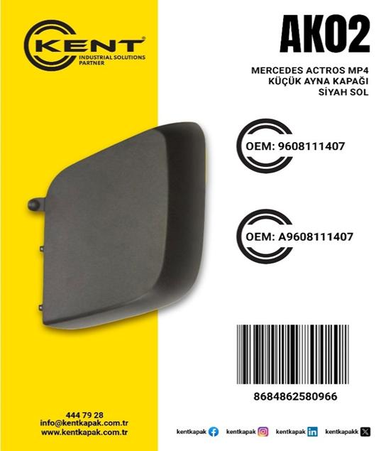 KENT MERCEDES MP4 AYNA KAPAĞI SİYAH SOL