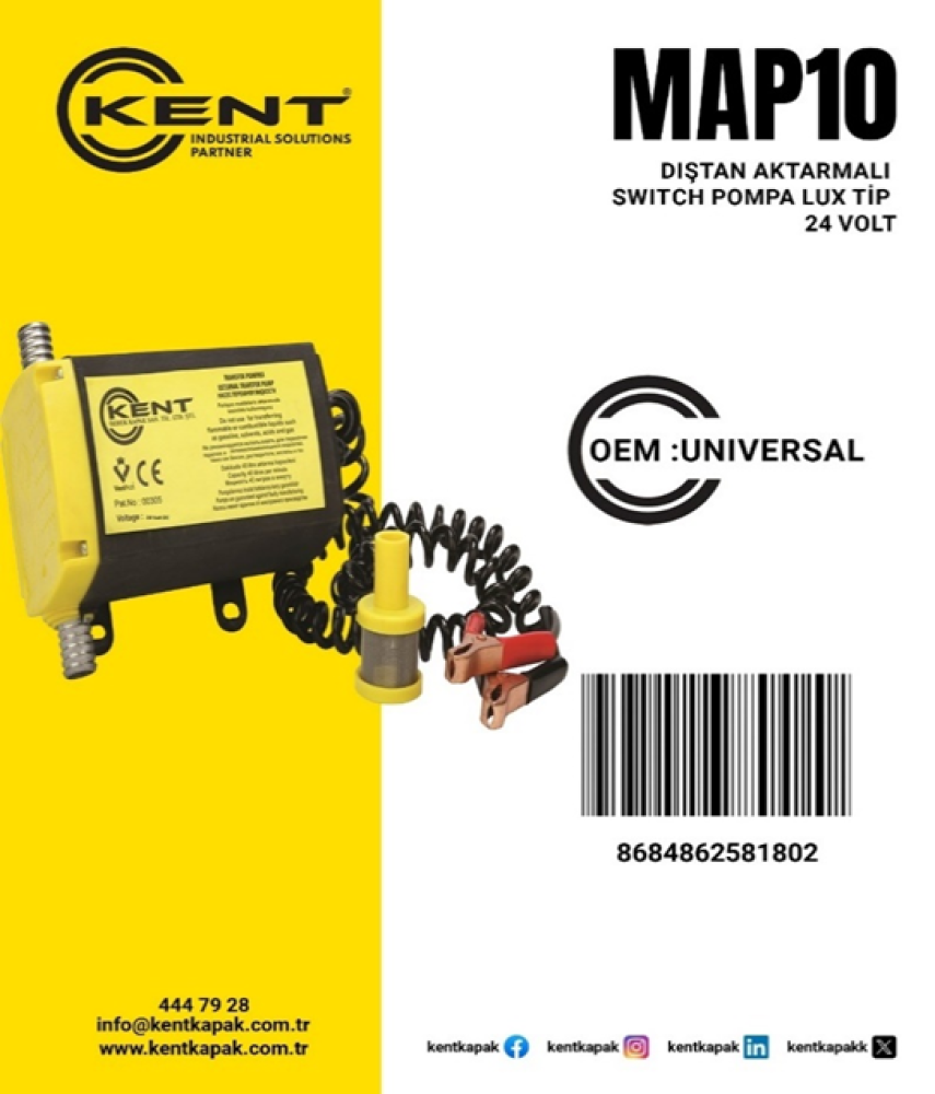 KENT  VAKUMLU MAZOT AKTARMA POMPASI 24V