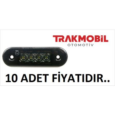 KROM BAR LAMBA 4 LEDLİ LASTİKLİ FÜME CAM (10 ADET) Beyaz