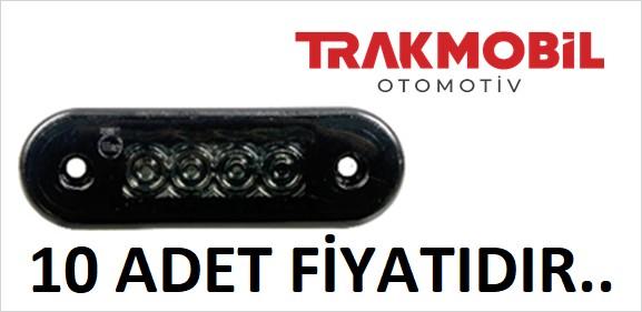 KROM BAR LAMBA 4 LEDLİ LASTİKLİ FÜME CAM (10 ADET) Kırmızı