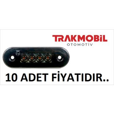 KROM BAR LAMBA 4 LEDLİ LASTİKLİ FÜME CAM (10 ADET) Sarı