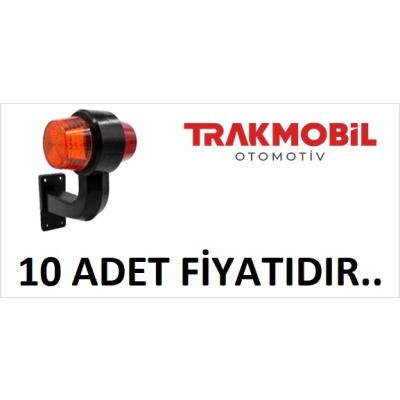 MAKSİ EĞRİ LAMBA LEDLİ 16CM (10 ADET) Sarı - Kırmızı