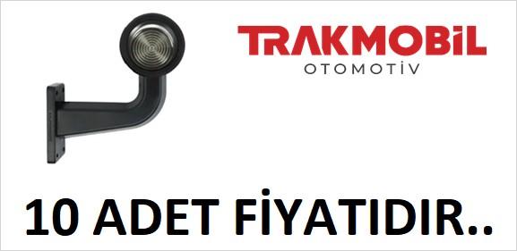 MAKSİ EĞRİ LAMBA LEDLİ 16CM FÜME CAM  (10 ADET) Kırmızı - Beyaz