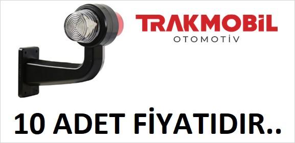 MAKSİ EĞRİ LAMBA LEDLİ UZUN 20CM (10 ADET) Kırmızı - Beyaz