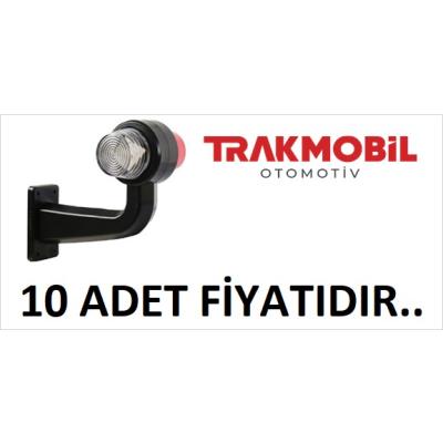 MAKSİ EĞRİ LAMBA LEDLİ UZUN 20CM (10 ADET) Kırmızı - Beyaz