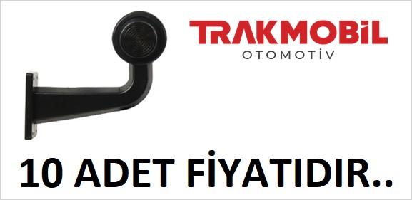 MAKSİ EĞRİ LAMBA LEDLİ UZUN 20CM FÜME CAM (10 ADET) Kırmızı - Beyaz