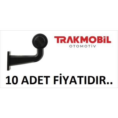 MAKSİ EĞRİ LAMBA LEDLİ UZUN 20CM FÜME CAM (10 ADET) Kırmızı - Beyaz