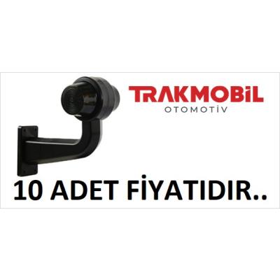 MAKSİ EĞRİ LAMBA LEDLİ UZUN 20CM FÜME CAM (10 ADET) Sarı - Kırmızı