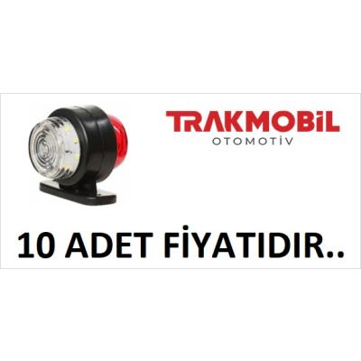 MİNİ DÜZ LAMBA 18 LEDLİ (10 ADET) Kırmızı - Beyaz