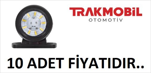 MİNİ DÜZ LAMBA LENSLİ CAM 18 LEDLİ (10 ADET) Kırmızı - Beyaz