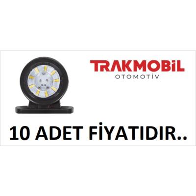 MİNİ DÜZ LAMBA LENSLİ CAM 18 LEDLİ (10 ADET) Kırmızı - Beyaz