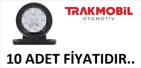 MİNİ DÜZ LAMBA PETEKLİ CAM 18 LEDLİ (10 ADET) Kırmızı - Beyaz