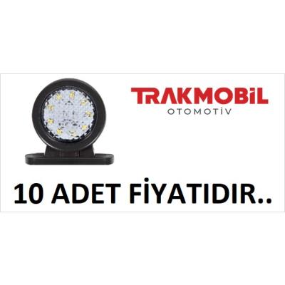 MİNİ DÜZ LAMBA PETEKLİ CAM 18 LEDLİ (10 ADET) Kırmızı - Beyaz