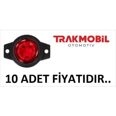 MİNİ İŞARET LAMBA 9 LEDLİ (10 ADET) Kırmızı