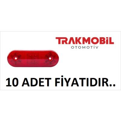 OVAL LAMBA 17 LEDLİ (10 ADET) Kırmızı