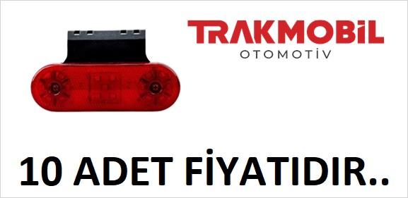 OVAL LAMBA 17 LEDLİ BRAKETLİ (10 ADET) Kırmızı