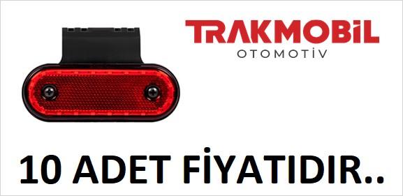 OVAL LAMBA 20 LEDLİ BRAKETLİ (10 ADET) Kırmızı