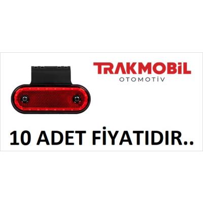 OVAL LAMBA 20 LEDLİ BRAKETLİ (10 ADET) Kırmızı