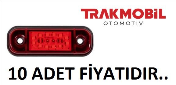 OVAL PARMAK LAMBA 12 LEDLİ (10 ADET) Kırmızı