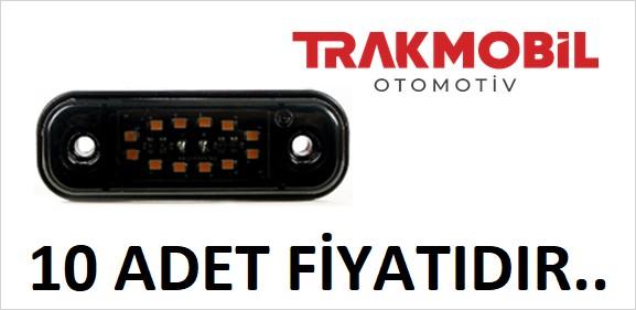 OVAL PARMAK LAMBA 12 LEDLİ FÜME CAM (10 ADET) Sarı