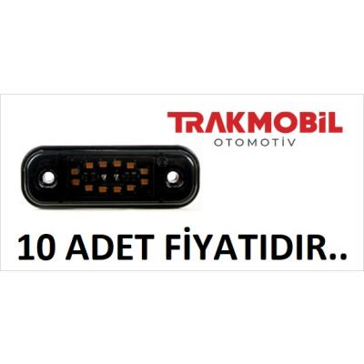 OVAL PARMAK LAMBA 12 LEDLİ FÜME CAM (10 ADET) Sarı