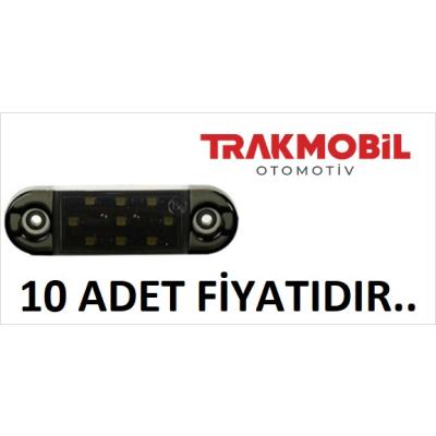 OVAL PARMAK LAMBA 9 LEDLİ FÜME CAM (10 ADET) Beyaz
