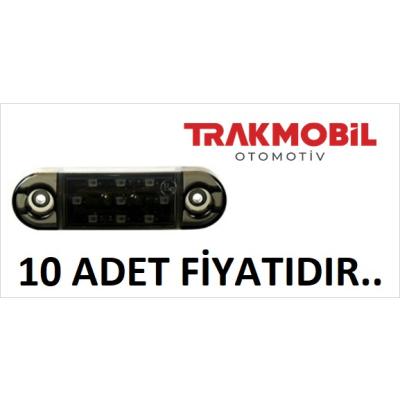 OVAL PARMAK LAMBA 9 LEDLİ FÜME CAM (10 ADET) Kırmızı