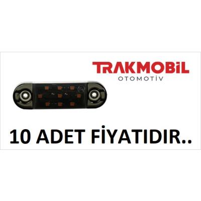 OVAL PARMAK LAMBA 9 LEDLİ FÜME CAM (10 ADET) Sarı