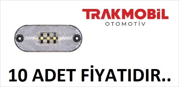 OVAL YAN İŞARET LAMBA 3 LEDLİ (10 ADET) Beyaz