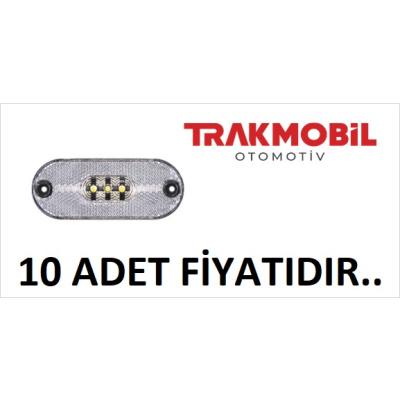 OVAL YAN İŞARET LAMBA 3 LEDLİ (10 ADET) Beyaz