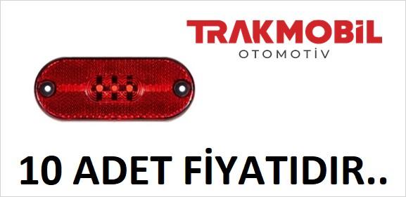 OVAL YAN İŞARET LAMBA 3 LEDLİ (10 ADET) Kırmızı