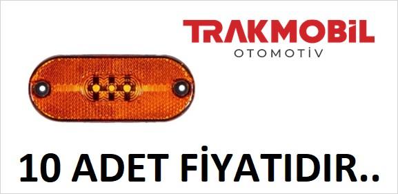 OVAL YAN İŞARET LAMBA 3 LEDLİ (10 ADET) Sarı